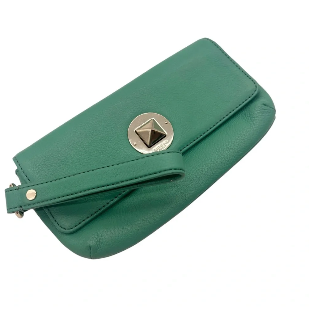 Kate Spade Green Leather‎ Wristlet Wallet Chrystie Street